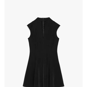 Zara Black Cap-Sleeve Fit & Flare Dress